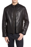 COLE HAAN WASHED LEATHER MOTO JACKET