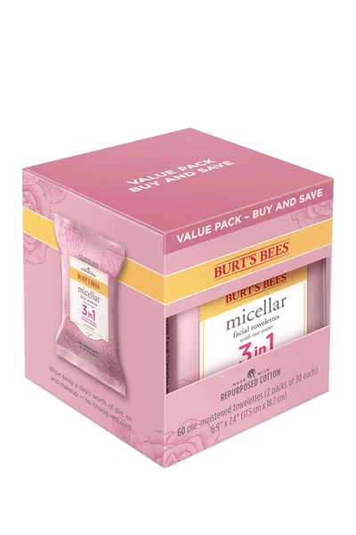 Burt's Bees Micellar 3 In 1 Facial Towelettes With Rose Water