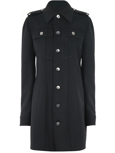 Bottega Veneta Belted Stretch Wool-blend Twill Mini Dress In Black