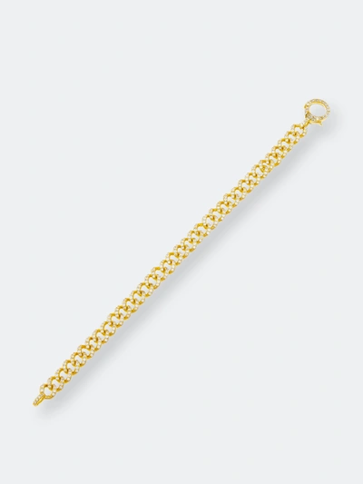 Adinas Jewels Adina's Jewels Full Pavé Cuban Chain Bracelet In Gold