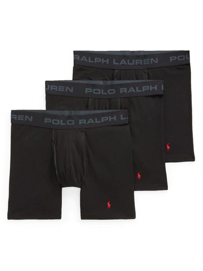 Polo Ralph Lauren 3-pack Logo Boxer Briefs In Black