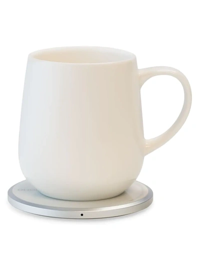 Ohom Inc. Ui Self-heating Ceramic Mug & Charger Set In White