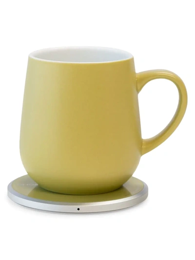 Ohom Inc. Ui Self-heating Ceramic Mug & Charger Set In Olive