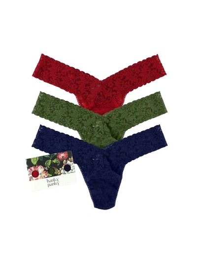 Hanky Panky Signature Lace Low Rise Thong Fashion 3-pack In Fall