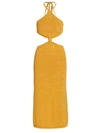 Cult Gaia Cameron Cutout Halter Knit Midi Dress In Yellow