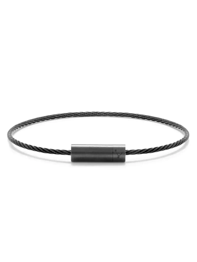 Le Gramme Men's 5g Brushed Ceramic Cable Bracelet In Black