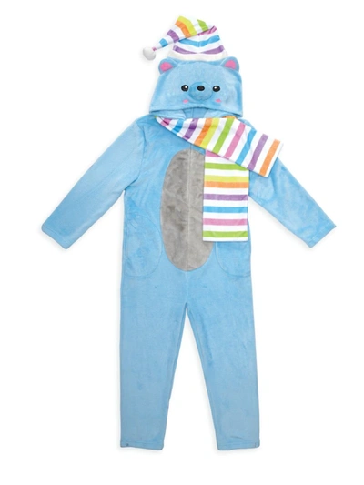 Iscream Kids' Little Boy's & Boy's Holiday Cozy Polar Bear Footie In Blue