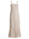 TORY BURCH WOMEN'S STRIPED LINEN MAXI DRESS,400015430514