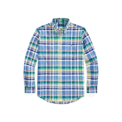 Ralph Lauren Classic Fit Plaid Oxford Shirt In Blue/red Multi