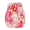 La Doublej Sack Peonia-print Silk-twill Drawstring Bag In Peonia Rosa