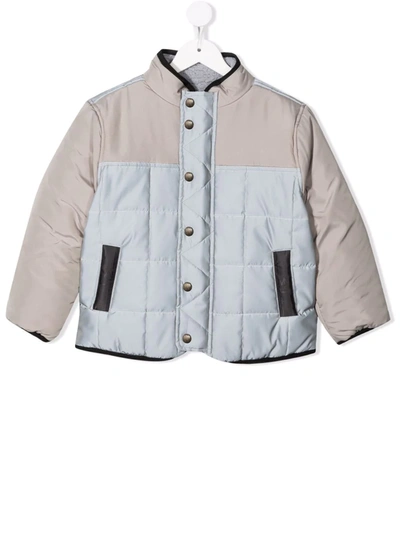 Monnalisa Kids' Reversible Quilted Zipped Jacket In Grey