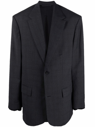 Balenciaga Boxy Single-breasted Jacket In Grey