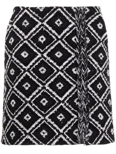 Karl Lagerfeld Boucle Wrap Mini Skirt In Black