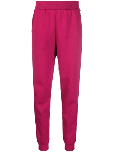 Karl Lagerfeld Logo-trim Jersey Trackpants In Pink