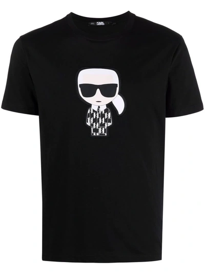 Karl Lagerfeld Ikonik Karl Organic Cotton T-shirt In Black