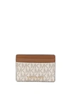 Michael Michael Kors Jet Set Monogram Cardholder In Brown