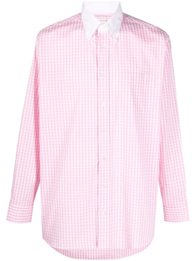 Mackintosh Roma Button-down Gingham-check Shirt In Pink