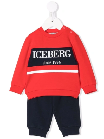 Iceberg Babies' Logo-print Tracksuit Set In Blue