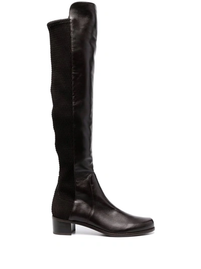 Stuart Weitzman Thigh-high Leather Boots In Black