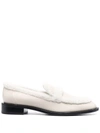 STUART WEITZMAN SHEARLING TRIM LOAFERS