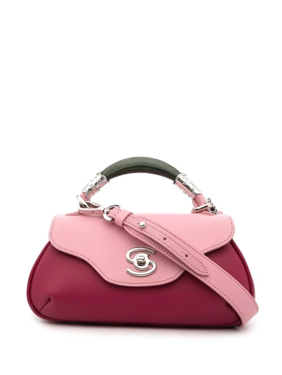 Shiatzy Chen Colourblock Jade Handle Bag In Pink
