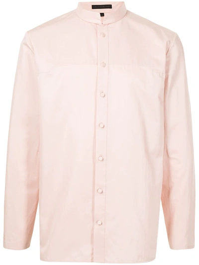 Shiatzy Chen Mandarin-collar Long-sleeve Shirt In Pink