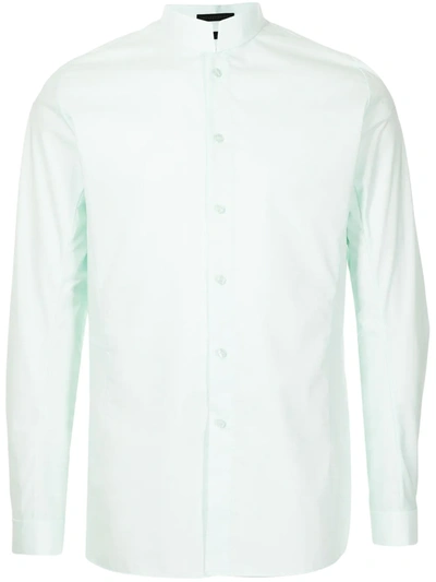 Shiatzy Chen Mandarin-collar Long-sleeve Shirt In Green