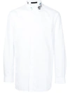 Shiatzy Chen Hand-drawn Collar Cotton Shirt In White