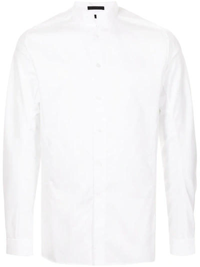 Shiatzy Chen Mandarin Collar Cotton Shirt In White