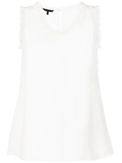 Shiatzy Chen Bead-embellished Silk Sleeveless Blouse In White