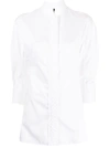 Shiatzy Chen Band Collar Cotton Shirt In White