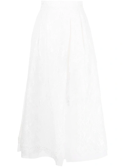 Shiatzy Chen Asymmetric Draped Skirt In White