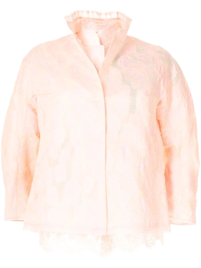 Shiatzy Chen Layered Jacquard Jacket In Pink