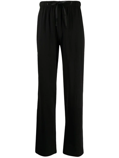 Polo Ralph Lauren Flared Cotton Pajama Trousers In Black