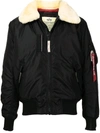 Alpha Industries Shearling Padded Jacket In Black