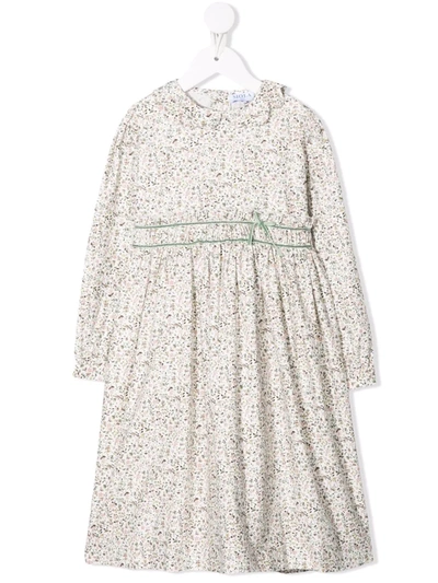 Siola Kids' Floral-print Dress In Neutrals