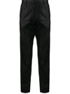 Julius High-waisted Slim-fit Trousers In Black