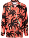 Endless Joy Convertible-collar Printed Tencel And Cotton-blend Shirt In Red