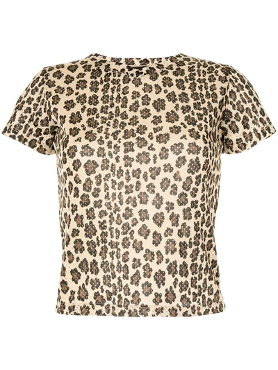 Pre-owned Fendi 1990s Leopard-print T-shirt In Brown