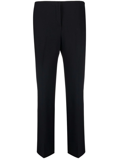 Versace Pressed-crease Cropped Tailored Trousers In Black