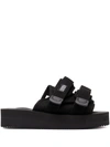 Suicoke Moto-po Touch-strap Slides In Black