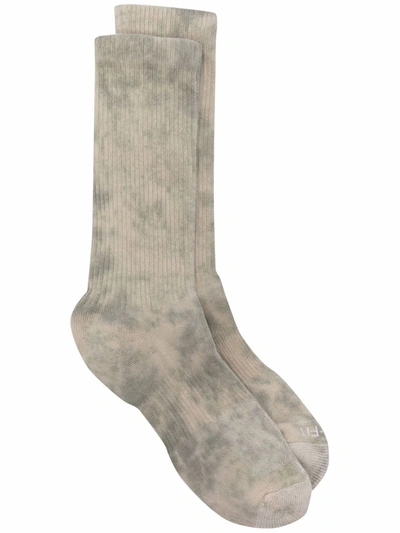 Nike Cushioned Crew Tie-dye Print Socks In Grey