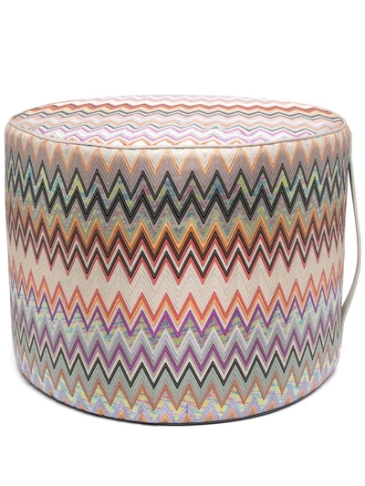 Missoni Signature Zigzag Footstool In Neutrals
