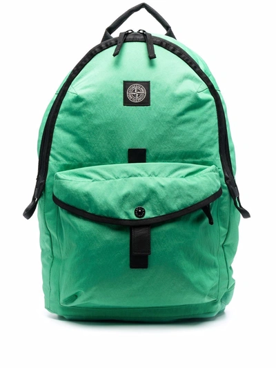 Stone Island Strong Nylon Twill Backpack In Green