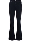Citizen Of Humanity Lilah High Rise Bootcut Jeans In Bluefin In Black