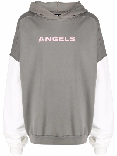 Liberal Youth Ministry Angels Two-tone Hoodie In Grey