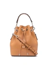Lancel Leather Bucket Bag In Neutrals