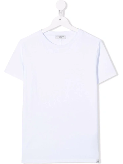 Paolo Pecora Teen Round-neck Cotton T-shirt In White