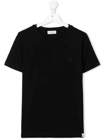 Paolo Pecora Teen Round-neck Cotton T-shirt In Black