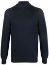 Fileria Roll Neck Jumper In Blue